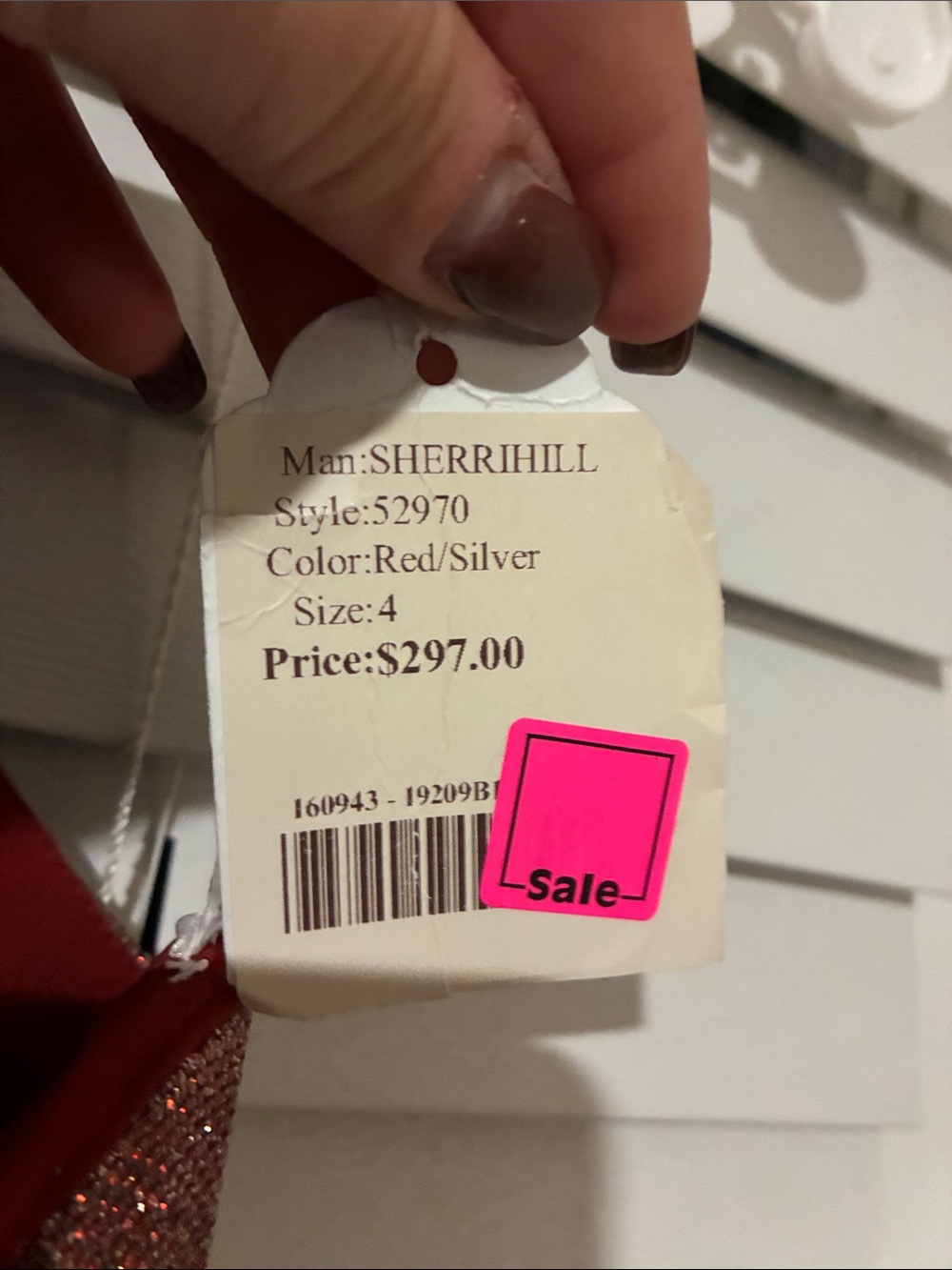 Sherri Hill Sparkle Halter Dress in Red/Silver - Picture 12 of 12